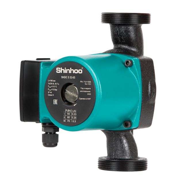 Насос циркуляционный с мокрым ротором Shinhoo BASIC S 32-8S 180мм Насос циркуляционный с мокрым ротором Shinhoo BASIC S 32-8S 180мм