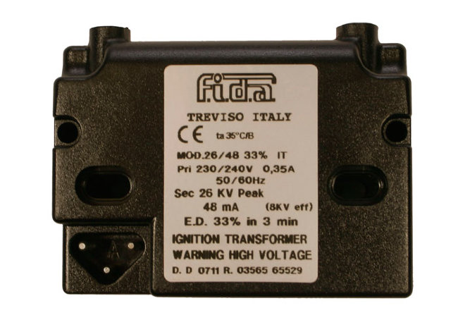 Трансф. поджига FIDA 26/48 33% IT Prim. 230В/0.35A/50Гц, Sec. 26кВ/48мА (TBL 45P) арт. 5020078 (3-19-1015) в Ростове-на-Дону