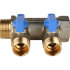 Коллектор с шаровыми кранами STOUT 3/4", 2 отвода 1/2" (синие ручки) (SMB 6201 341202) в Ростове-на-Дону