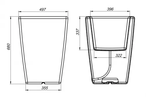 Кашпо ЭкоПром "Flox" P 680 белый