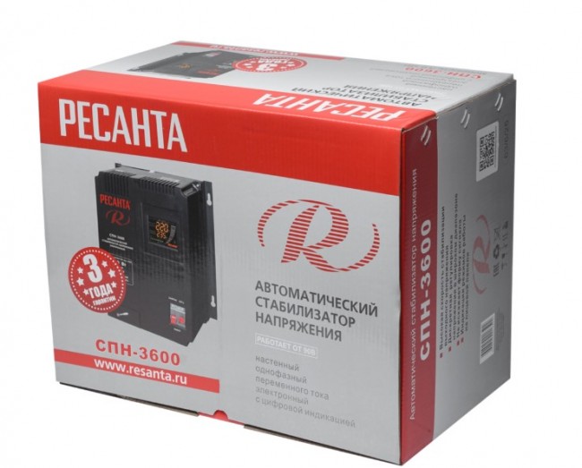 Однофазный цифровой стабилизатор пониженного напряжения РЕСАНТА СПН-3600