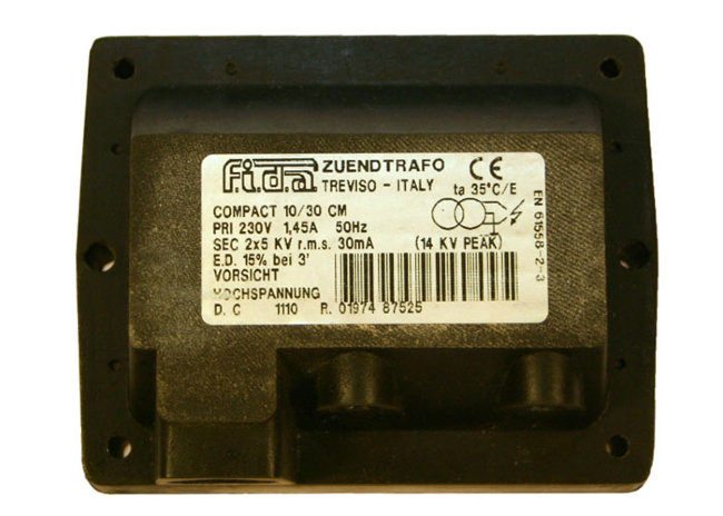 Трансф. поджига FIDA COMPACT 10/30 CM Prim. 230В/1.45A/50Гц, Sec. 2x5кВ/30мА (TBL 160 P) арт. 5020067 (3-19-8569) в Ростове-на-Дону