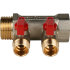 Коллектор с шаровыми кранами STOUT 1", 2 отвода 1/2" (красные ручки) (SMB 6200 011202) в Ростове-на-Дону