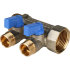 Коллектор с шаровыми кранами STOUT 1", 2 отвода 1/2" (синие ручки) (SMB 6201 011202) в Ростове-на-Дону