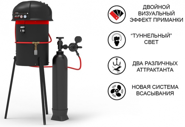 Уличный уничтожитель комаров "GRAD BLACK G2" с дополнительным аттрактантом "G-mosquito" Уличный уничтожитель комаров "GRAD BLACK G2" с дополнительным аттрактантом "G-mosquito"