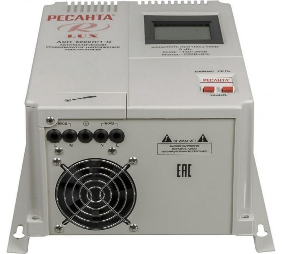 Однофазный цифровой настенный стабилизатор серии LUX РЕСАНТА АСН-5000Н/1-Ц