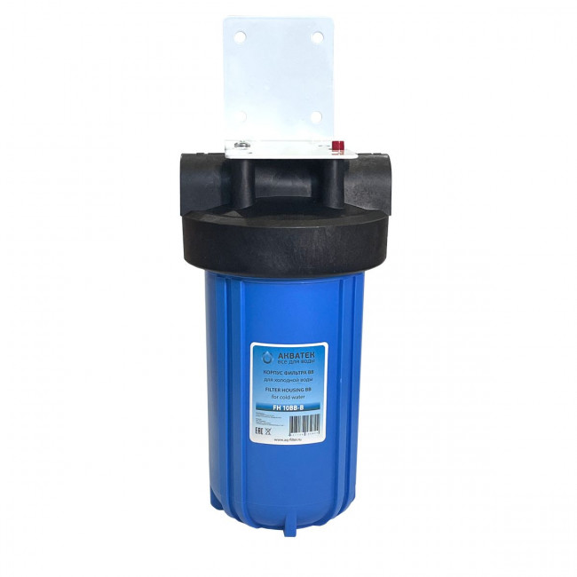 Корпус Big Blue 10", 1" (с кронштейном, без ниппелей) для холодной воды Акватек Корпус Big Blue 10", 1" (с кронштейном, без ниппелей) для холодной воды Акватек