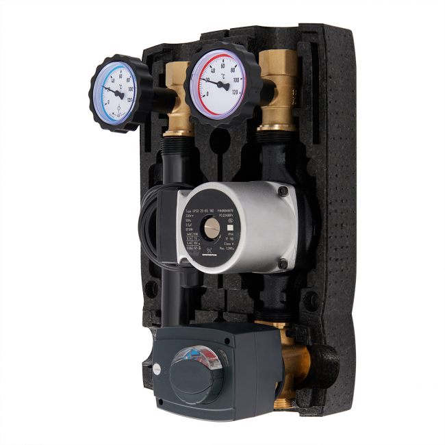 Насосная группа Hoobs DN25 (1"ВР х 1 1/2"НР) с 3-х ход. клапаном с насосом UPSO25-65 и сервоприводом Насосная группа Hoobs DN25 (1"ВР х 1 1/2"НР) с 3-х ход. клапаном с насосом UPSO25-65 и сервоприводом