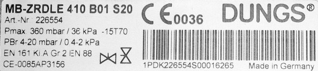 Газовый клапан DUNGS MBZRDLE 410/B01-230 арт. 23026 (3-19-8356) в Ростове-на-Дону
