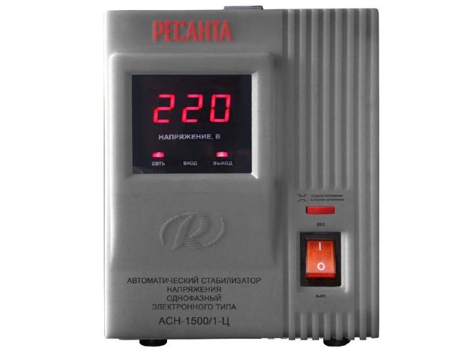 Однофазный стабилизатор электронного типа с цифровым дисплеем РЕСАНТА ACH-1500/1-Ц Однофазный стабилизатор электронного типа с цифровым дисплеем РЕСАНТА ACH-1500/1-Ц