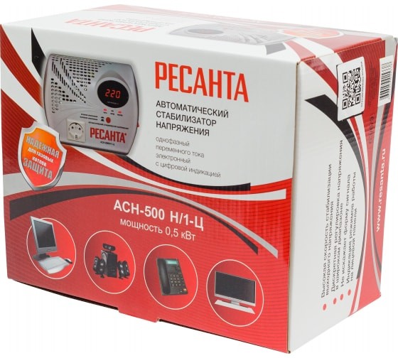 Однофазный цифровой настенный стабилизатор серии LUX РЕСАНТА АСН-500Н/1-Ц
