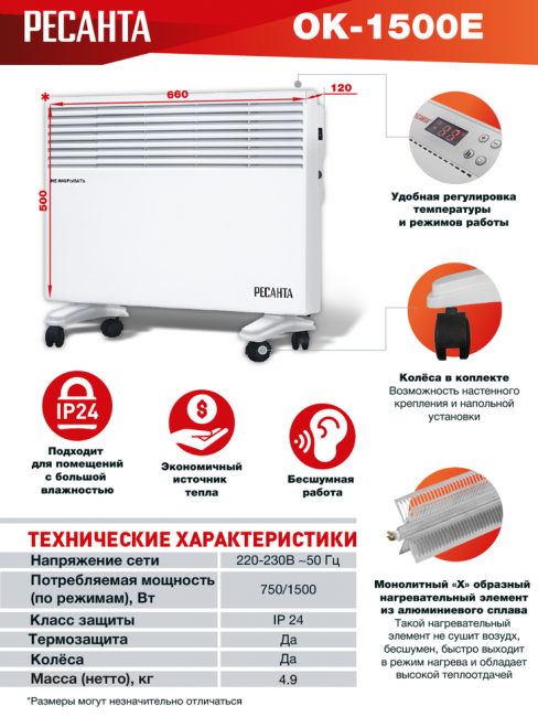 Конвектор РЕСАНТА ОК-1500Е Конвектор РЕСАНТА ОК-1500Е