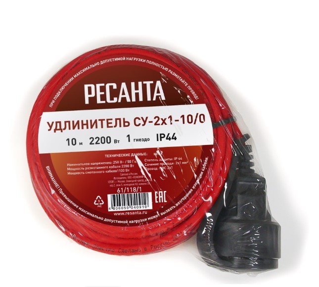 Удлинитель силовой б/катушки Ресанта СУ-2х1-10/0 (IP44) в Ростове-на-Дону