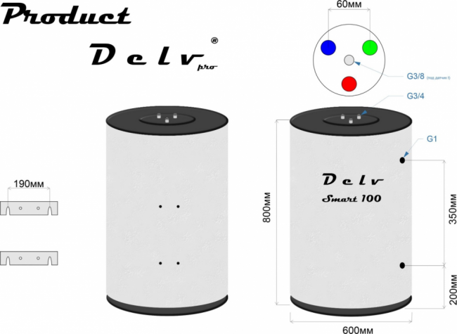 Бойлер косвенного нагрева "бак в баке" Delv Smart 100