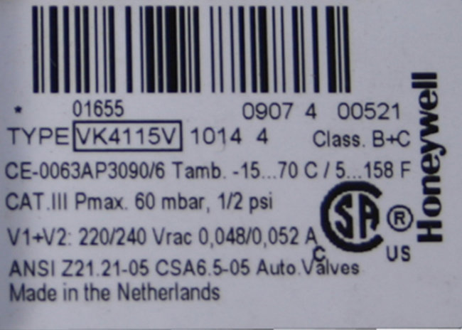 Газовый клапан VK4115V1014B, BG2000 S/SV/M/MV 25-100 арт. 537D4009 (3-01-1550X) в Ростове-на-Дону Газовый клапан VK4115V1014B, BG2000 S/SV/M/MV 25-100 арт. 537D4009 (3-01-1550X) в Ростове-на-Дону