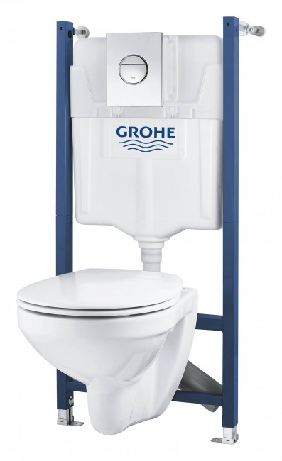Система инсталляции GROHE Solido 4 в 1 в сборе, с подвесным унитазом, хром Система инсталляции GROHE Solido 4 в 1 в сборе, с подвесным унитазом, хром