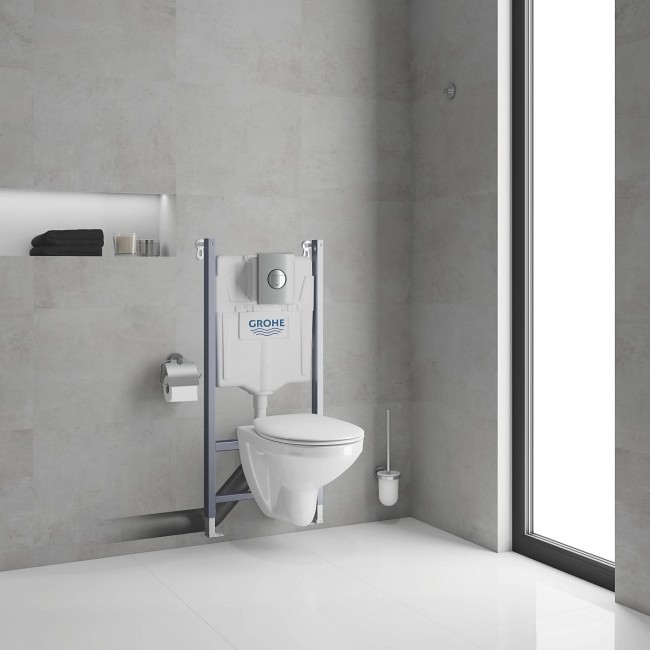 Система инсталляции GROHE Solido 4 в 1 в сборе, с подвесным унитазом, хром Система инсталляции GROHE Solido 4 в 1 в сборе, с подвесным унитазом, хром