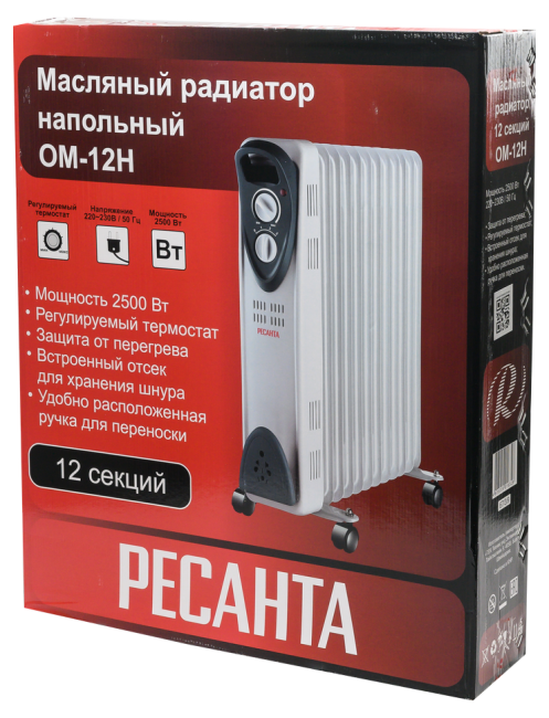 Масляный радиатор РЕСАНТА ОМ-12Н Масляный радиатор РЕСАНТА ОМ-12Н