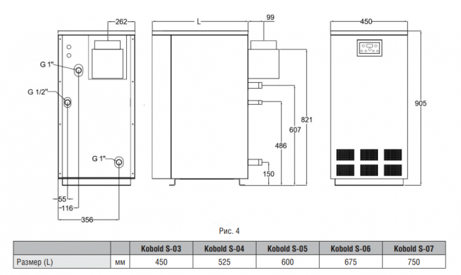 Напольный газовый чугунный котел Kentatsu Kobold S-03
