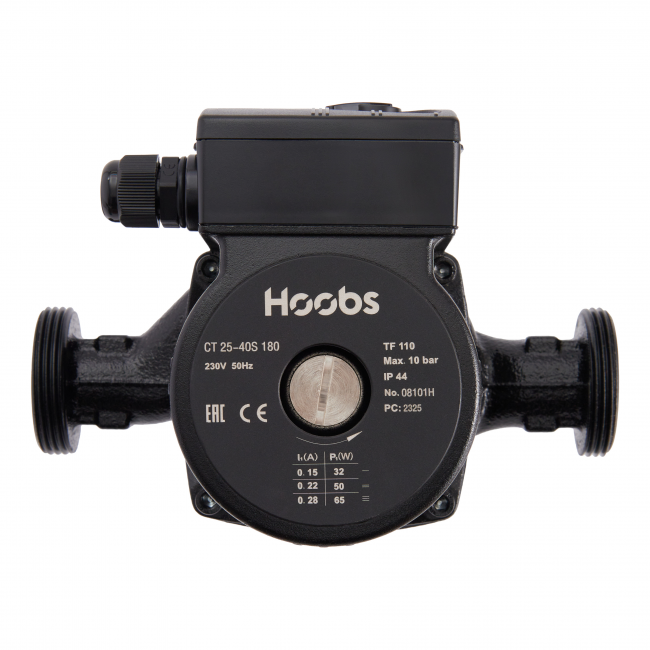 Насос циркуляционный Hoobs CT 32-40S 180мм 65Вт (с гайками) Насос циркуляционный Hoobs CT 32-40S 180мм 65Вт (с гайками)