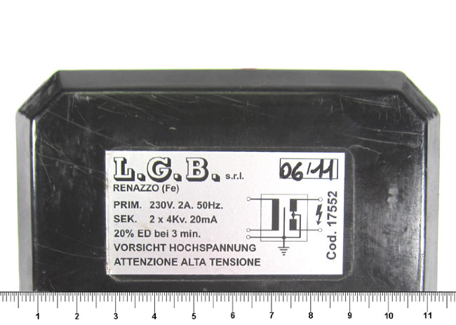 Трансф. поджига LGB Prim. 230В/2A/50Гц, Sec. 2x4кВ/20мА (BT 15, 22 N) арт. 17552 (3-19-8716) в Ростове-на-Дону